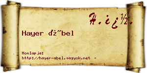 Hayer Ábel névjegykártya