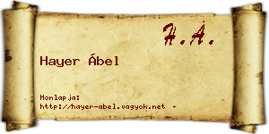 Hayer Ábel névjegykártya