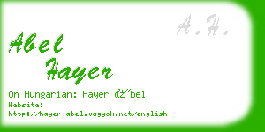 abel hayer business card